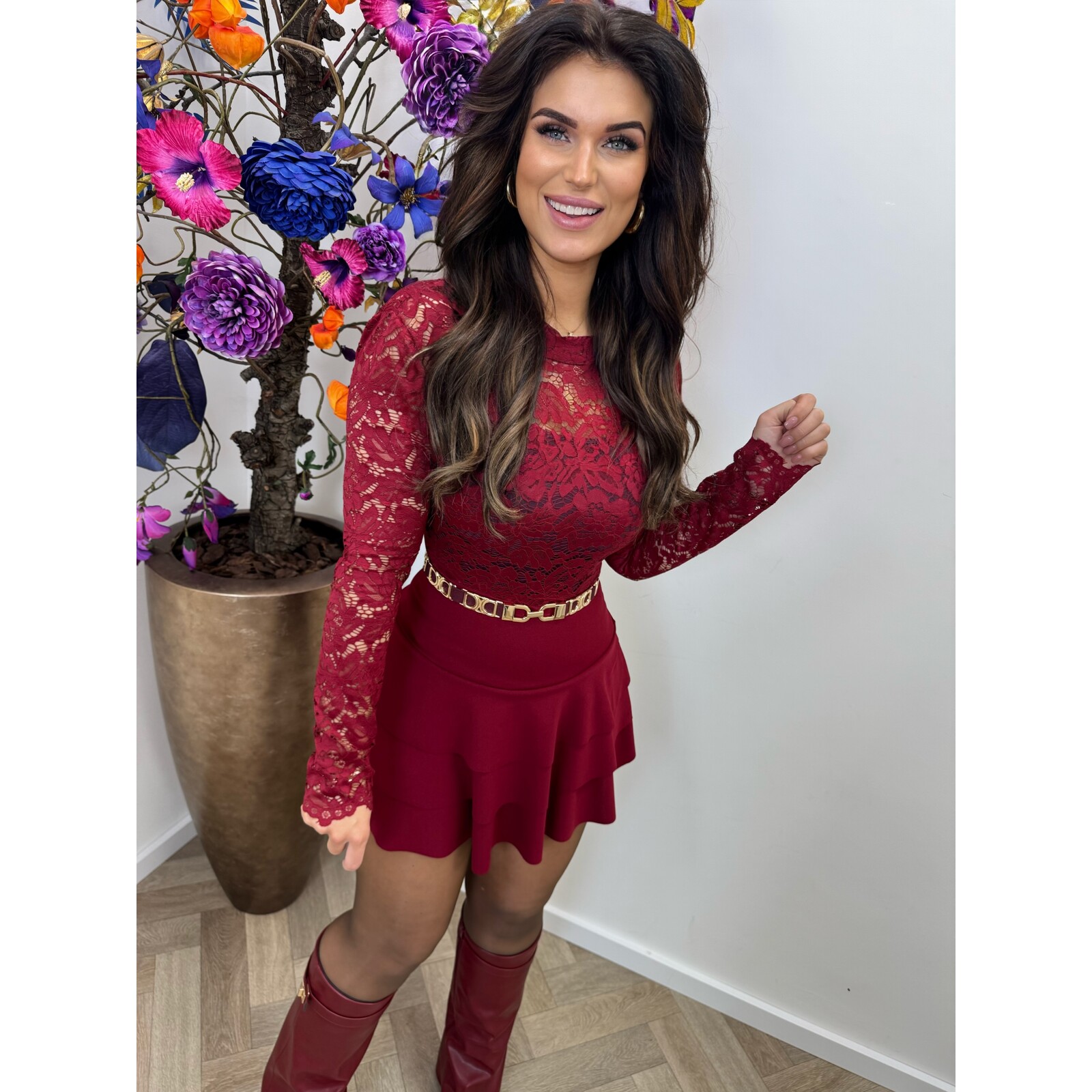 Jumpsuit Cassy Lace Bordeaux