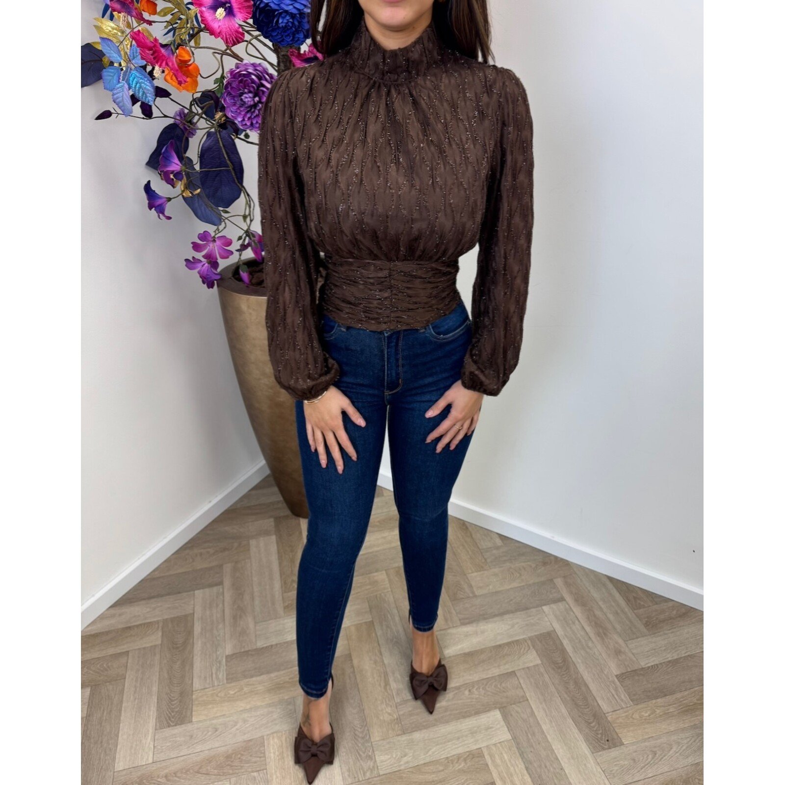 Blouse Wave Lurex Choco CY4687B