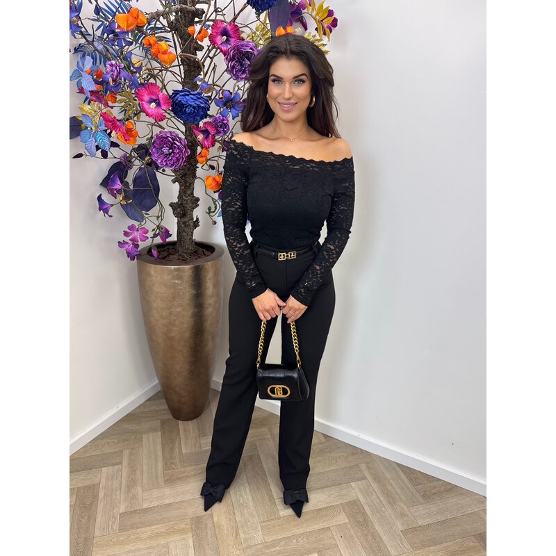Top Mia off shoulder lace Black