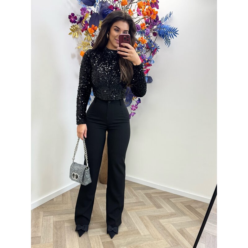 Top koko pailletten Black 7051