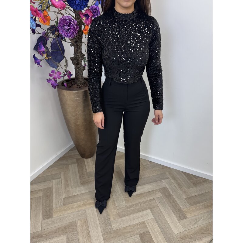 Top koko pailletten Black 7051