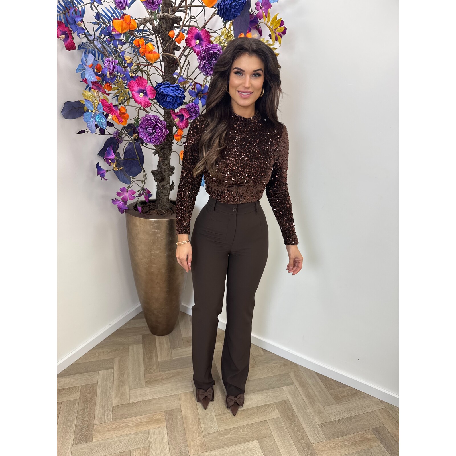 Top Koko Pailletten 7051 Choco