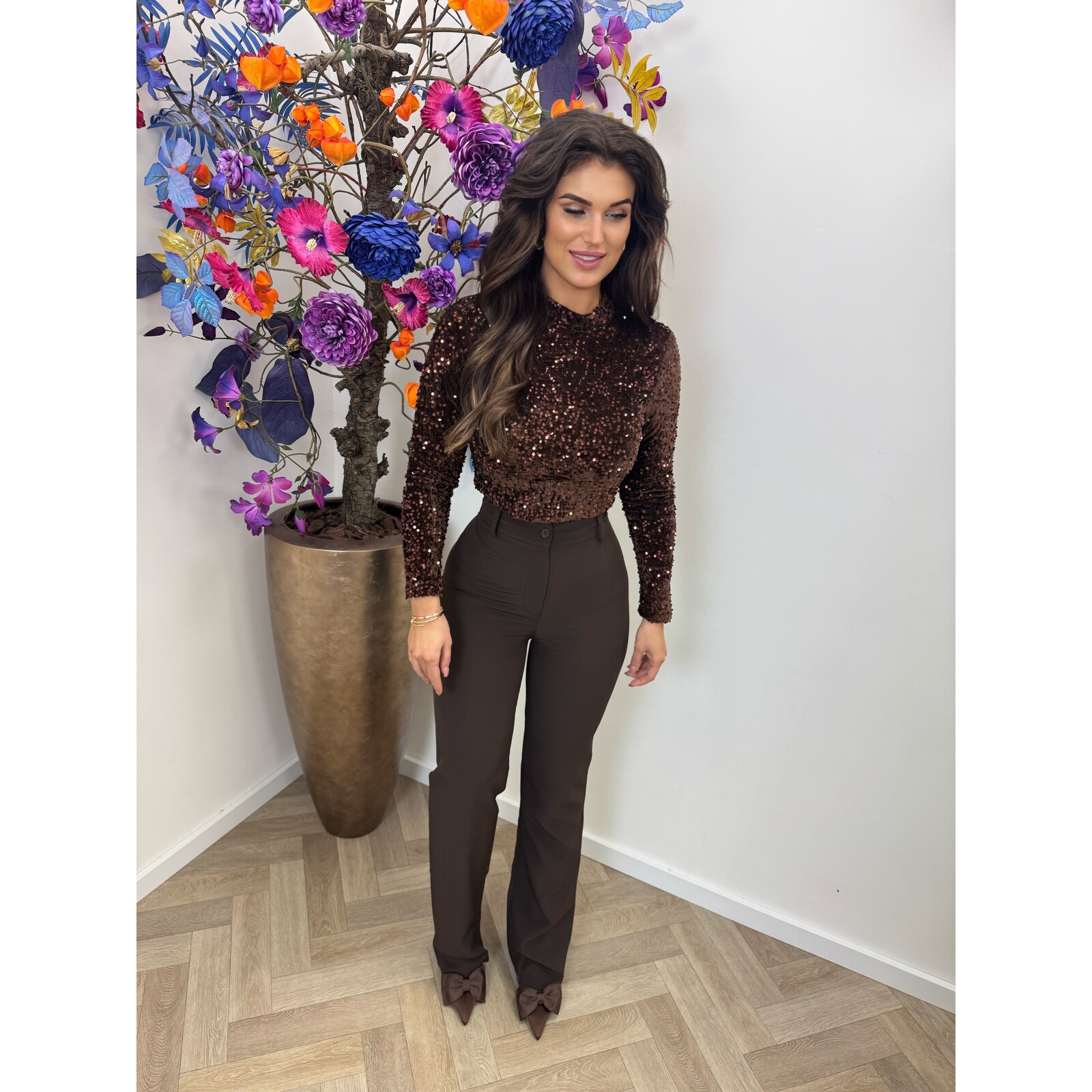 Top Koko Pailletten 7051 Choco