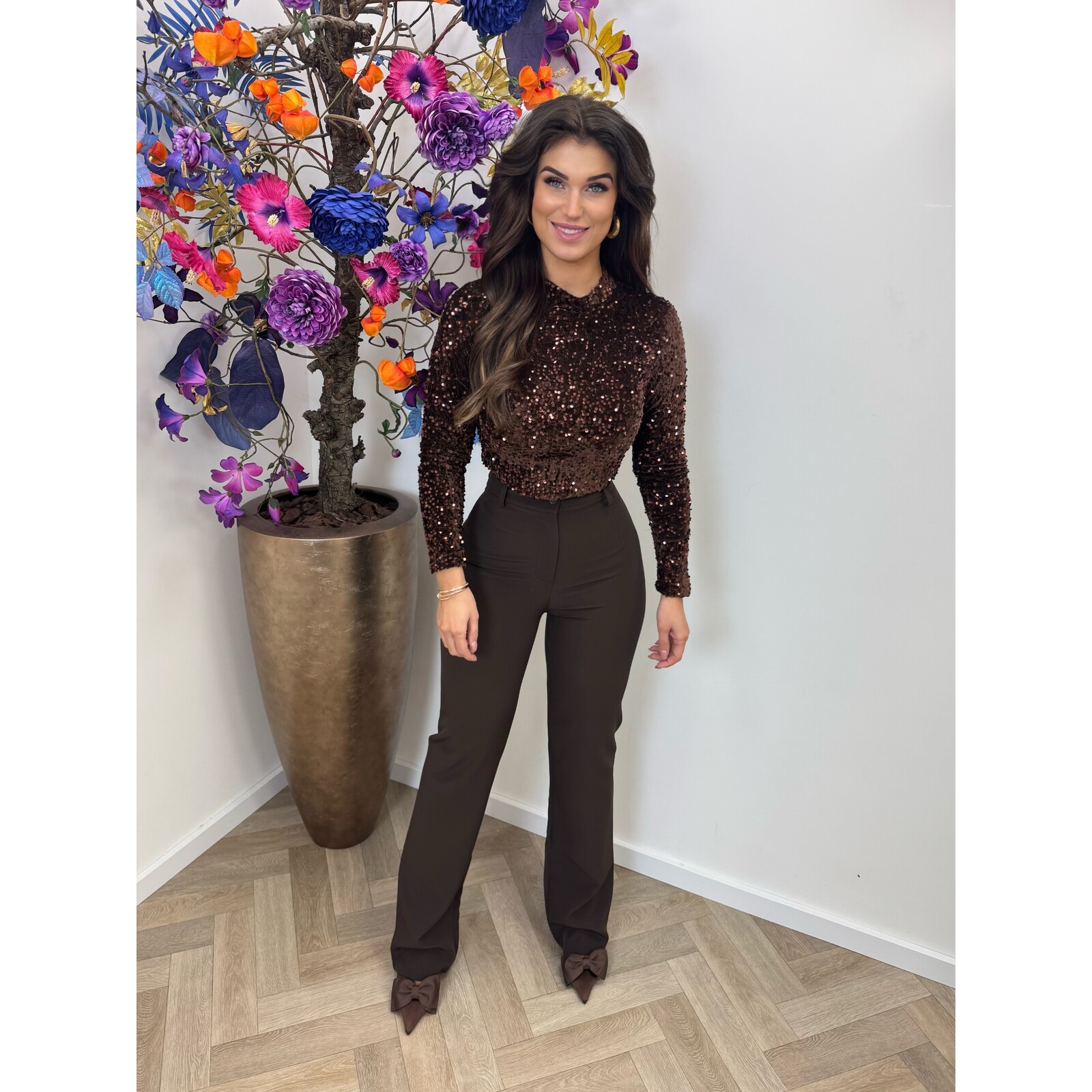 Top Koko Pailletten 7051 Choco