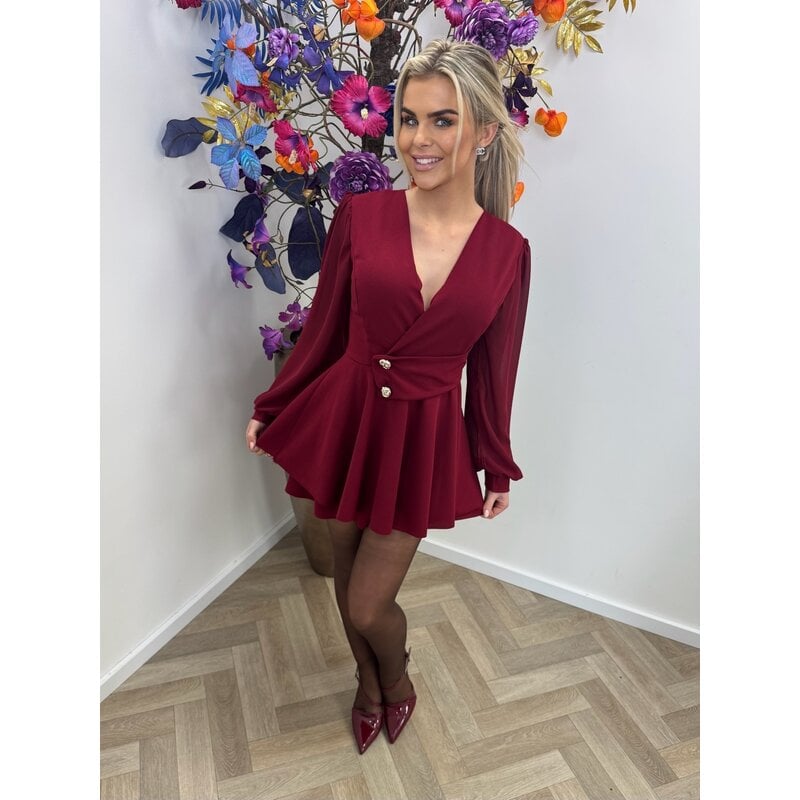 Jumpsuit Stacey Button Bordeaux