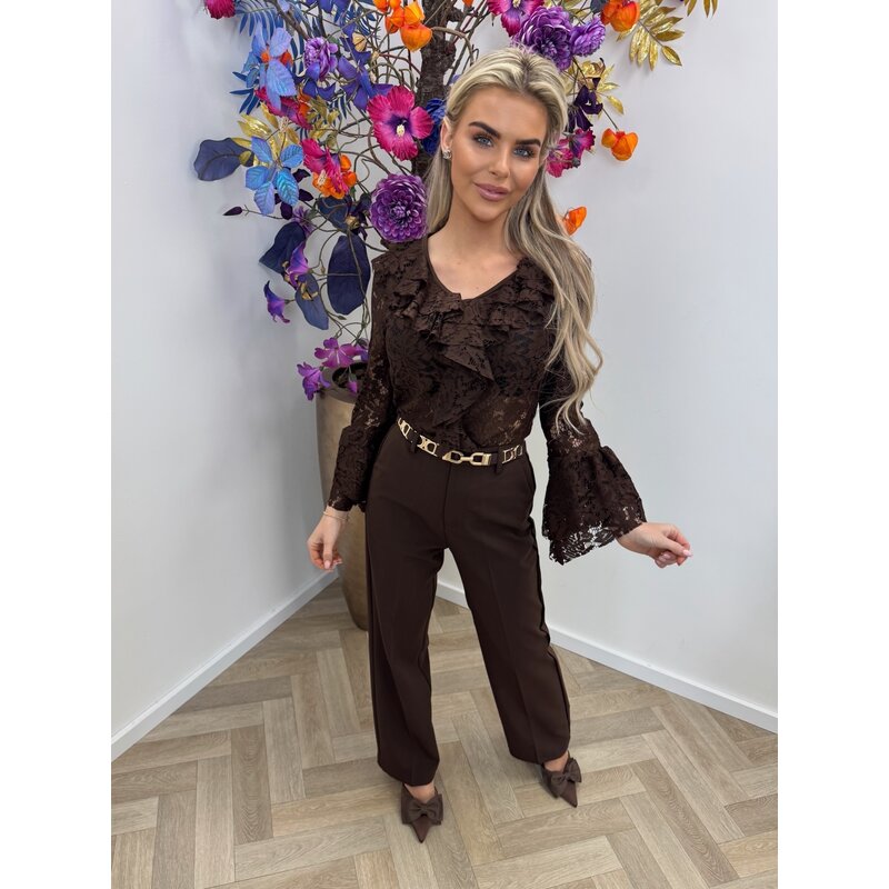 Top Ruffle Lace  Choco