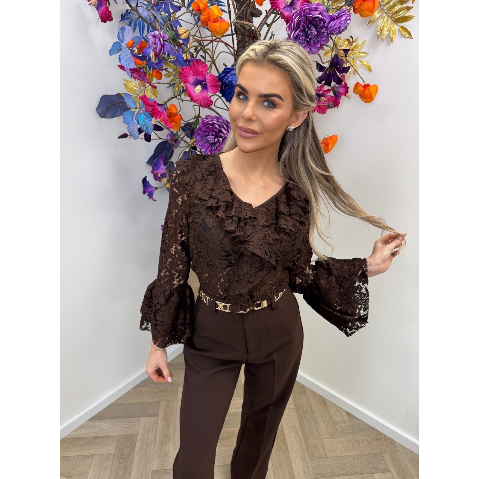 Top Ruffle Lace  Choco