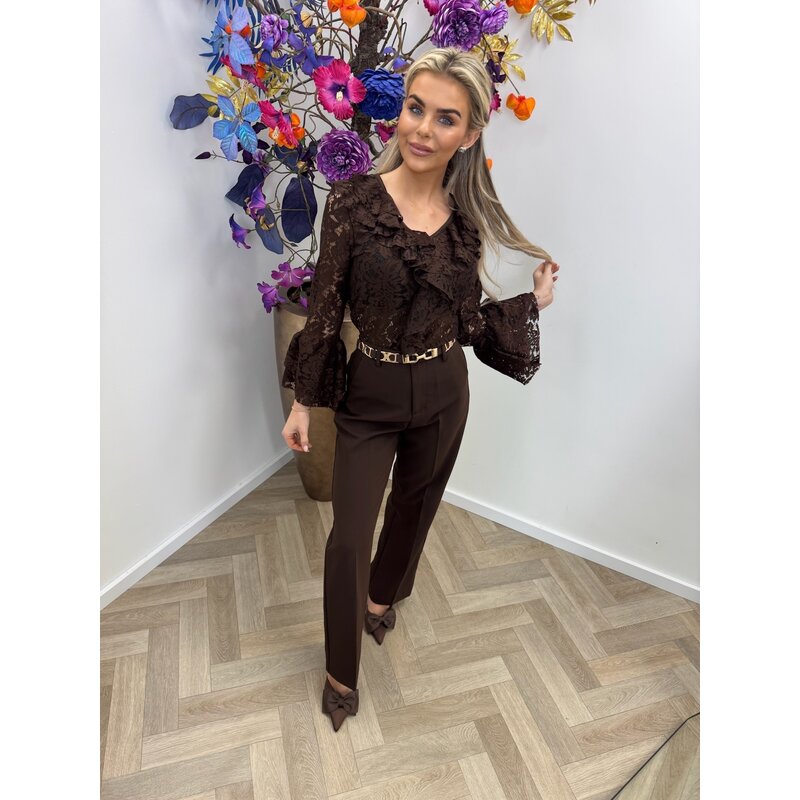 Top Ruffle Lace  Choco