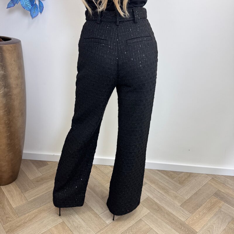 Lurex Tweed Pants Black  3236