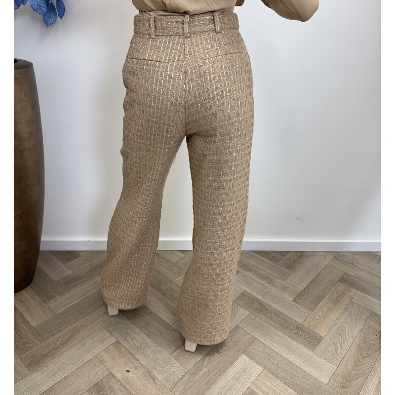 Lurex Tweed Pants Camel  3236