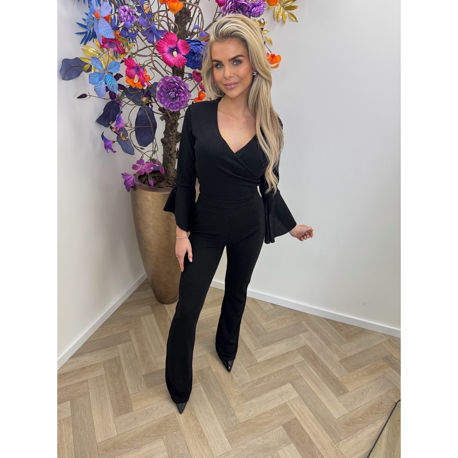 Overslag Glitter Top Black