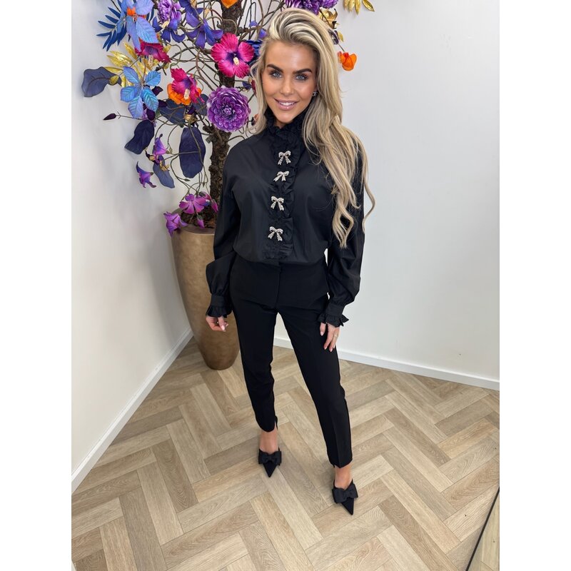 Blouse Diamonds  Strikjes  Black TY26426