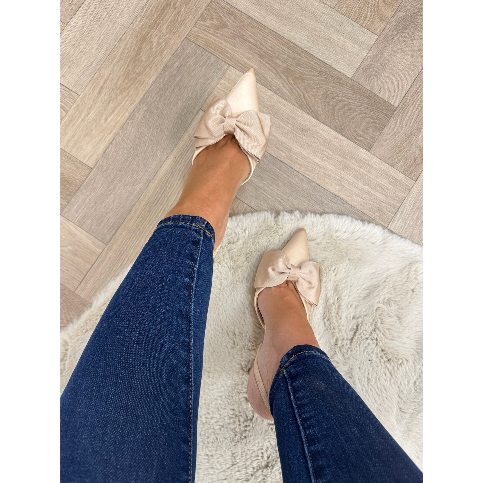 heels bow beige BO-228