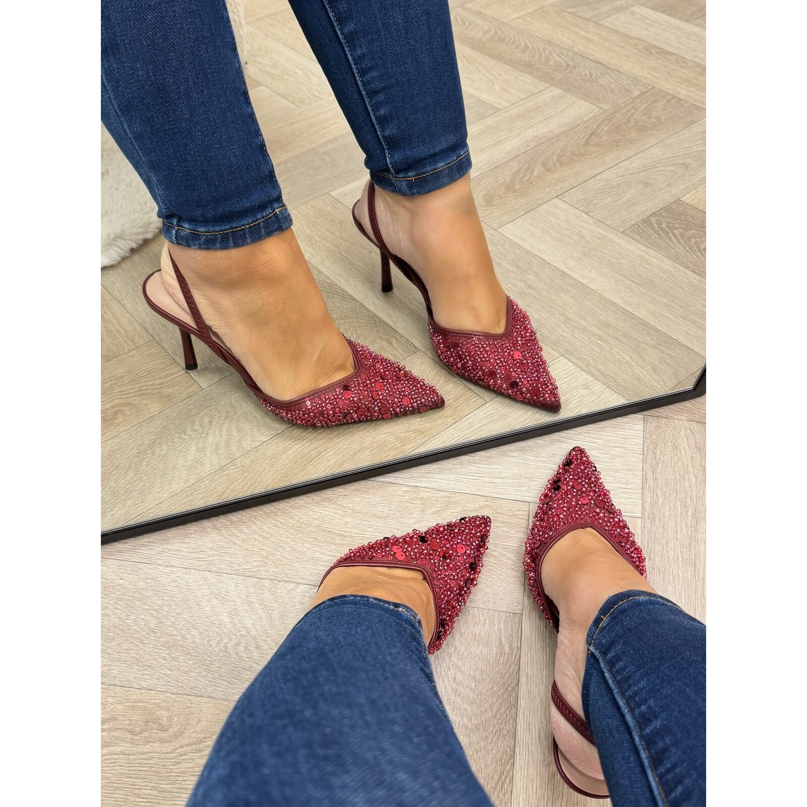 Party heels paillette 308-18 Wine