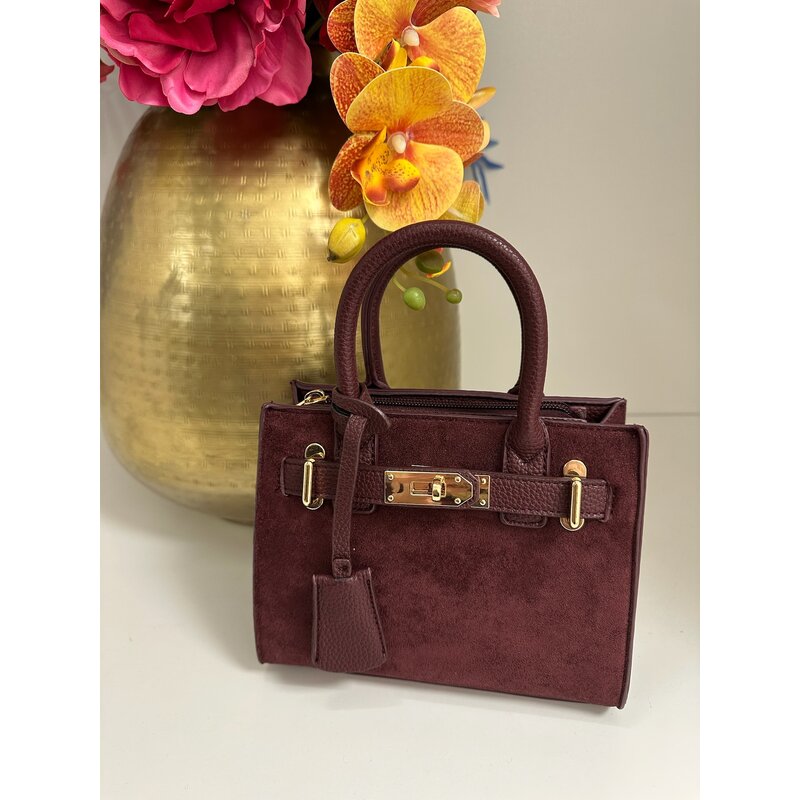 Suede bag Kelsy Wine