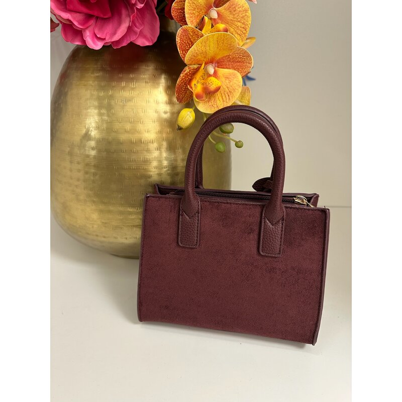 Suede bag Kelsy Wine