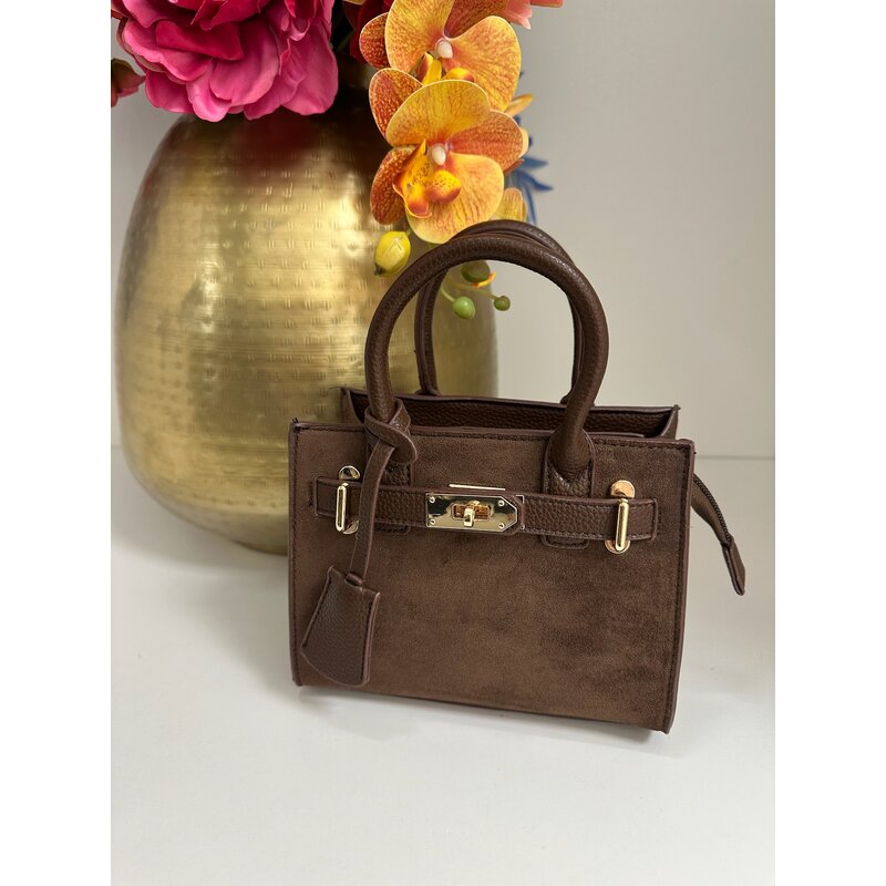 Suede bag Kelsy Choco