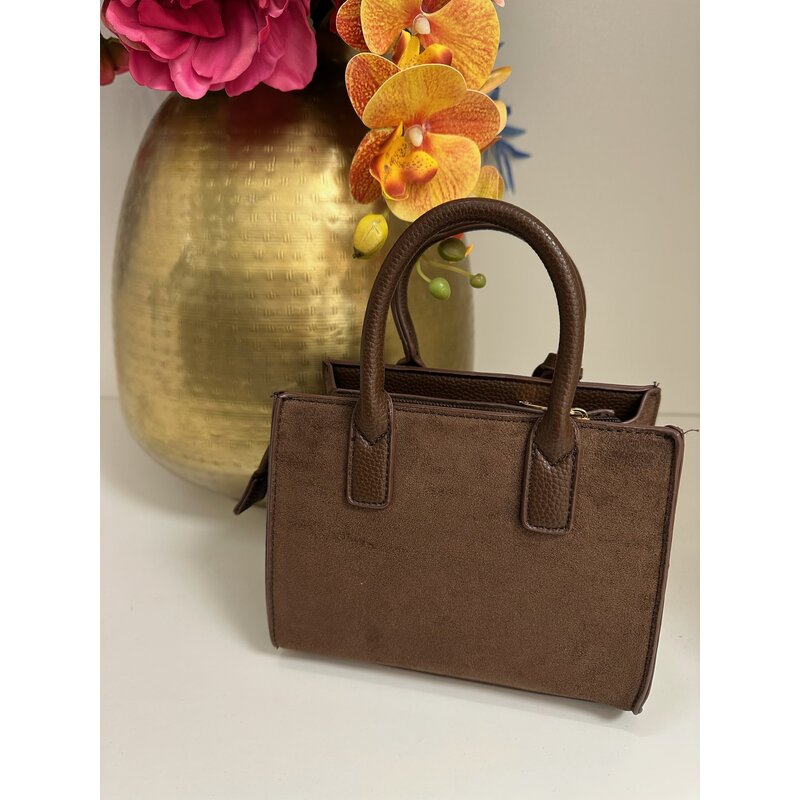 Suede bag Kelsy Choco
