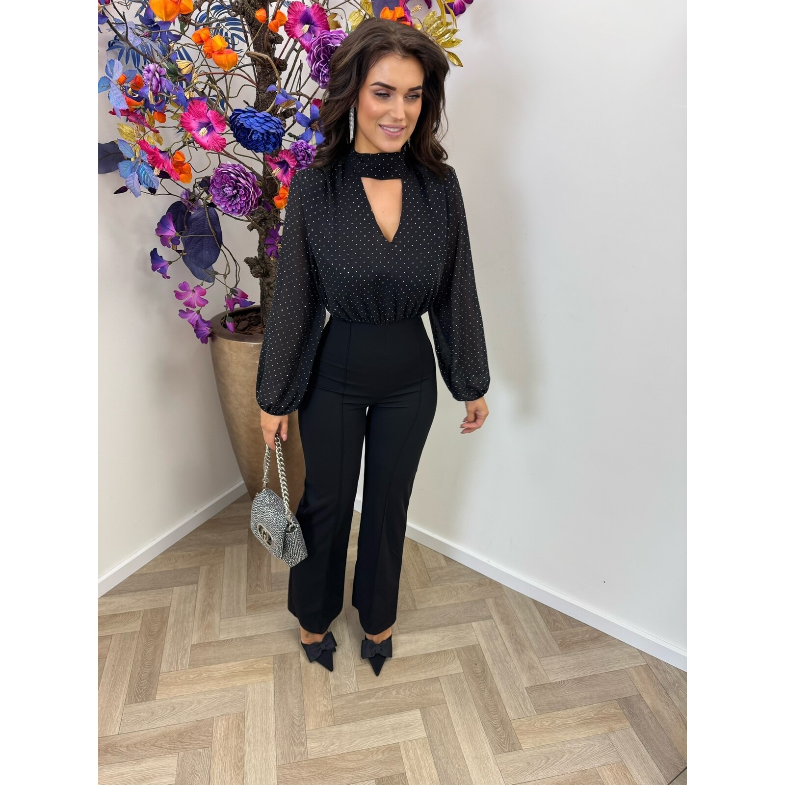 Jumpsuit mini diamonds Stella Black