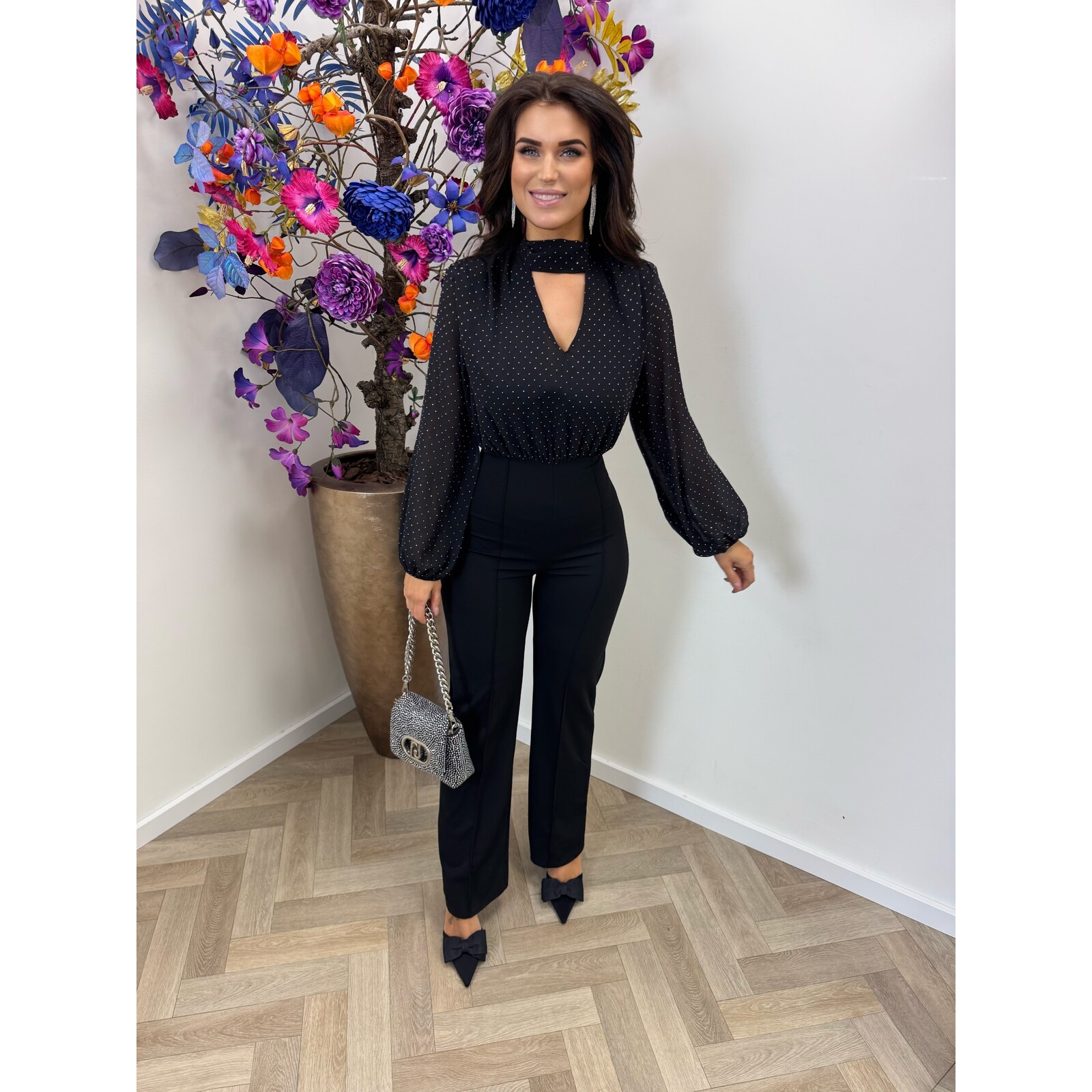 Jumpsuit mini diamonds Stella Black