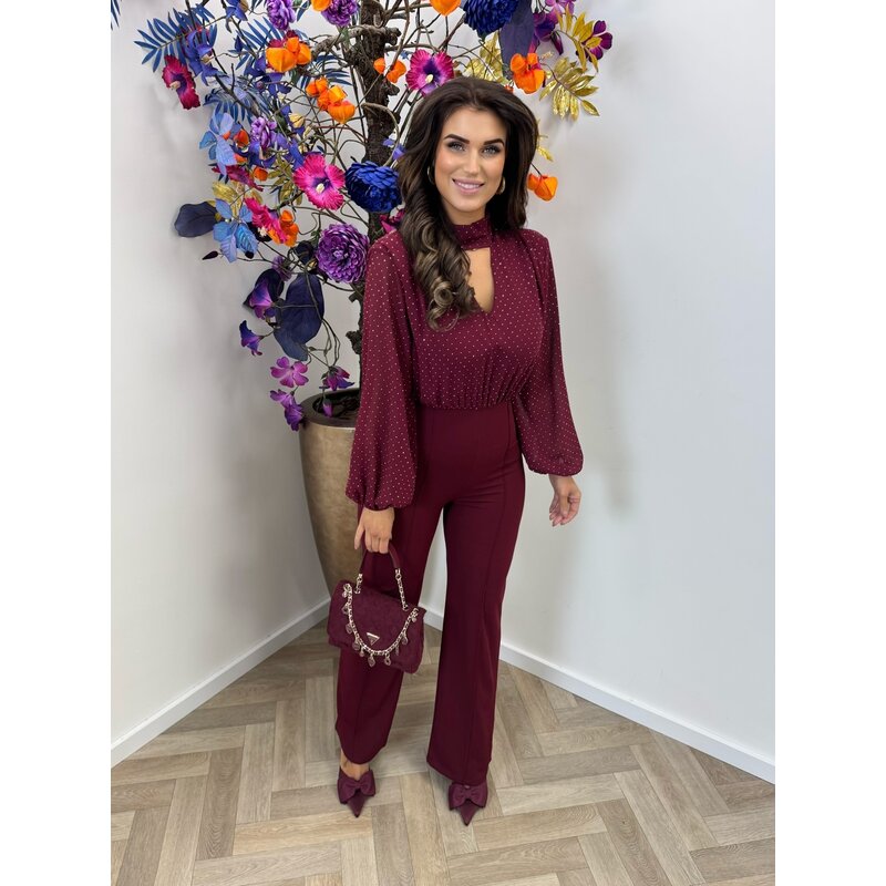 Jumpsuit mini diamonds Stella  Bordeaux