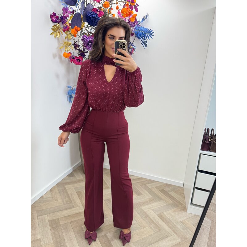 Jumpsuit mini diamonds Stella  Bordeaux