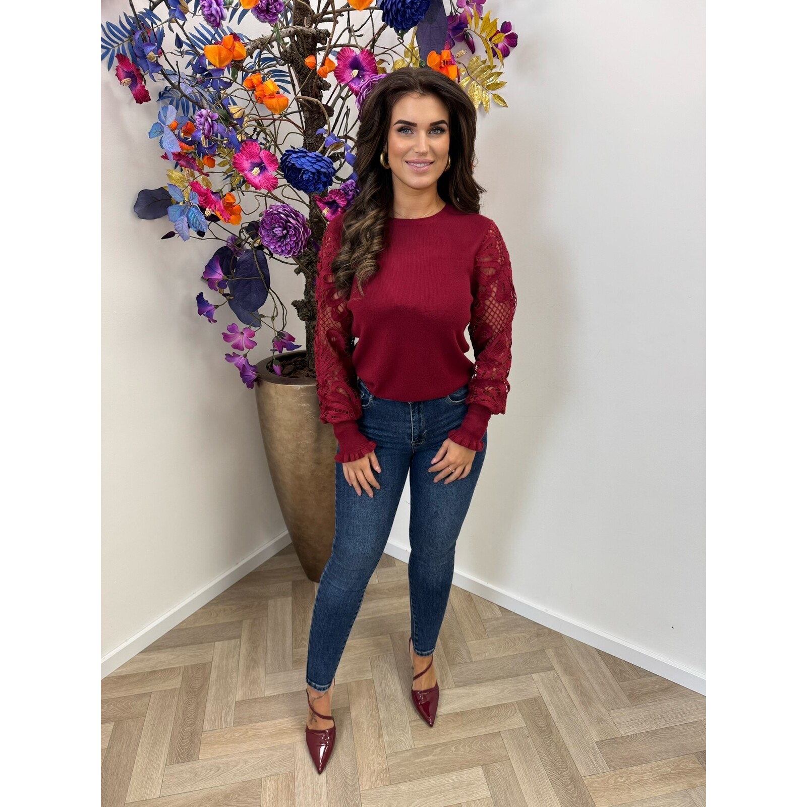 Top Macie Lace M8520 Bordeaux