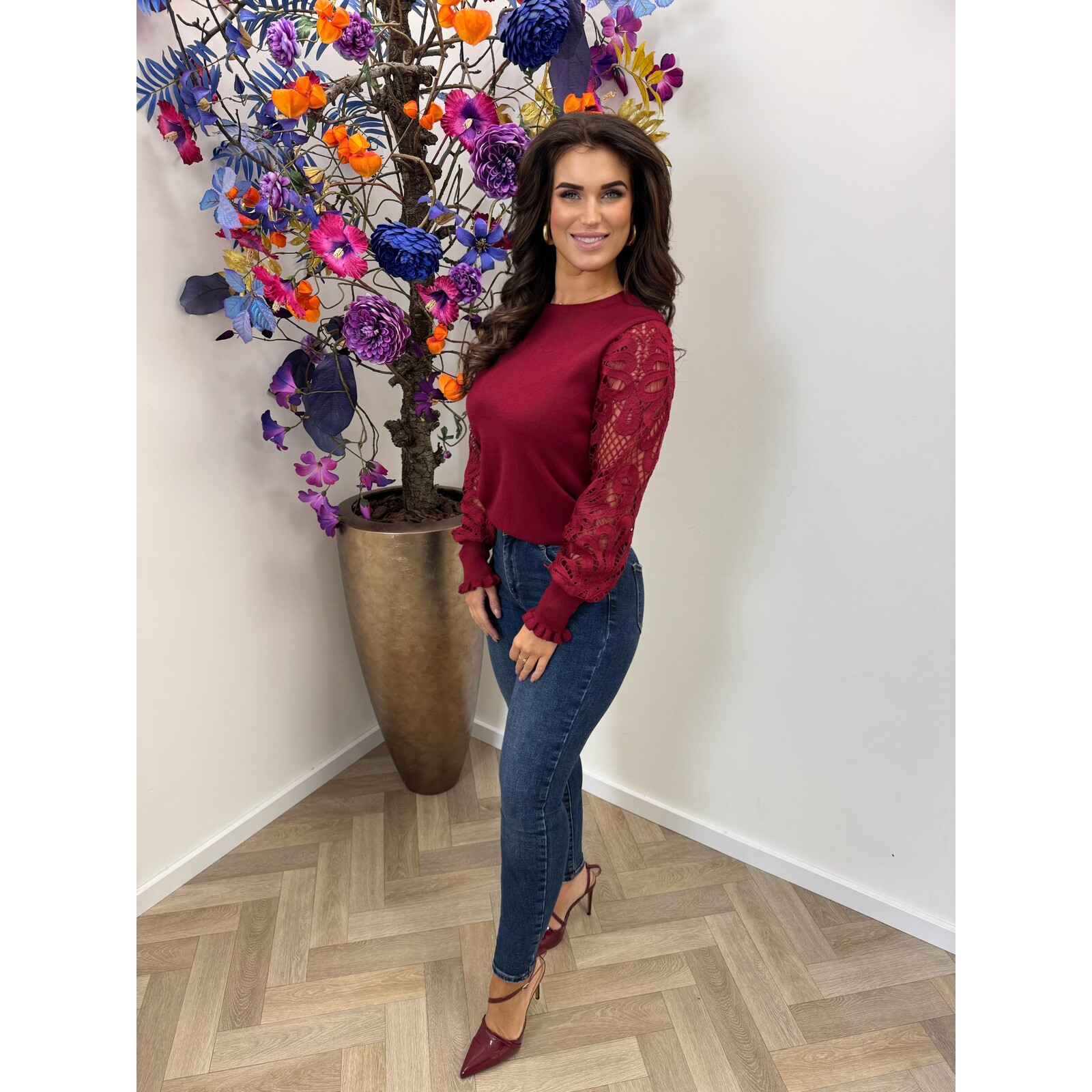 Top Macie Lace M8520 Bordeaux