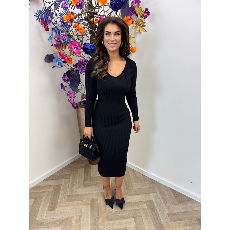 Basic rib Dress long MC7192 Black