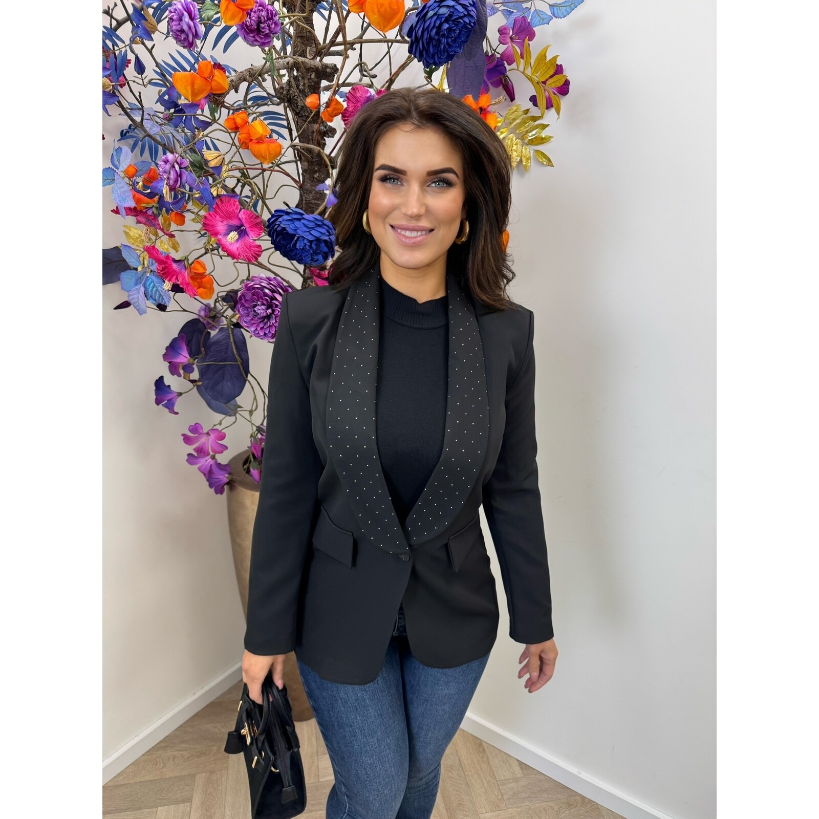 Blazer mini diamonds Black