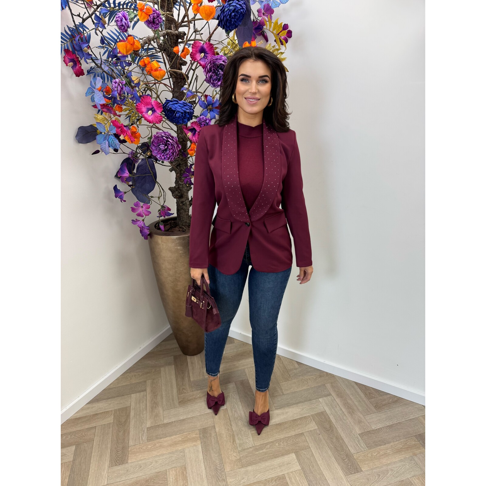 Blazer mini diamonds Bordeaux