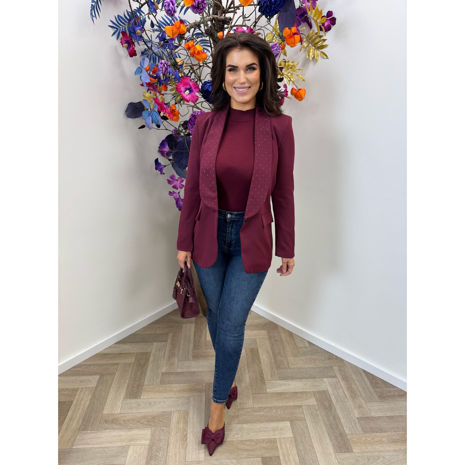 Blazer mini diamonds Bordeaux