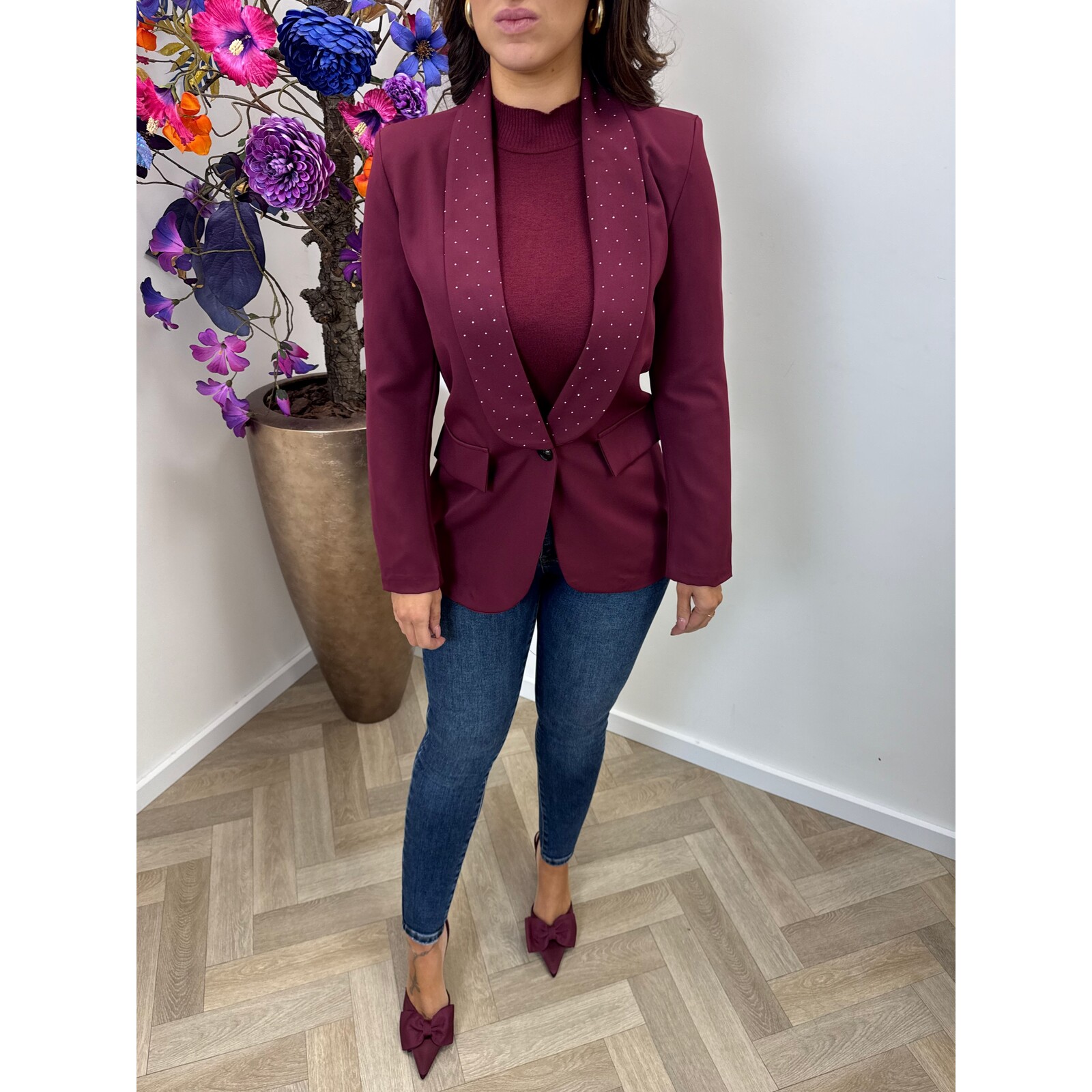 Blazer mini diamonds Bordeaux