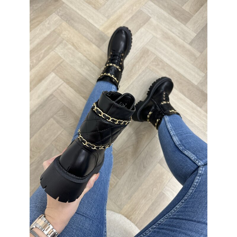Boots Hailey leder with gold H21-71