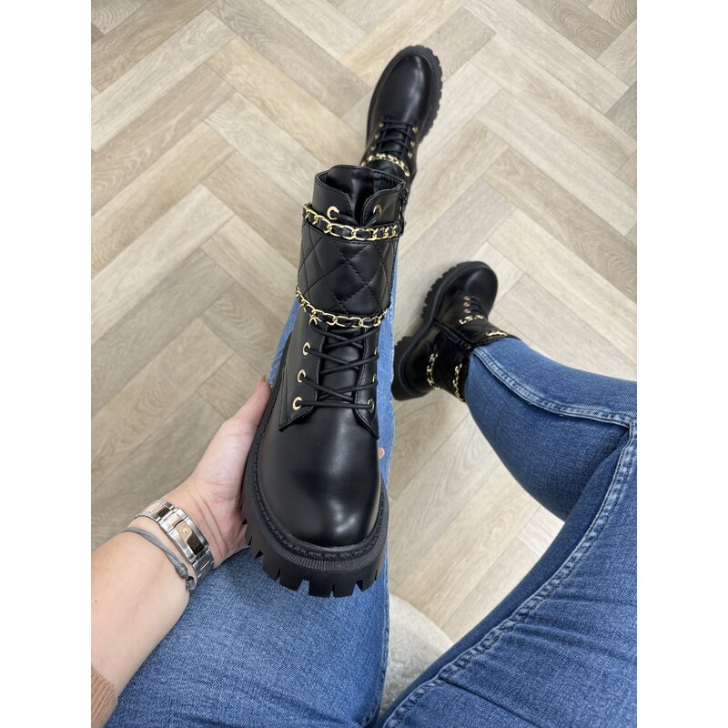 Boots Hailey leder with gold H21-71