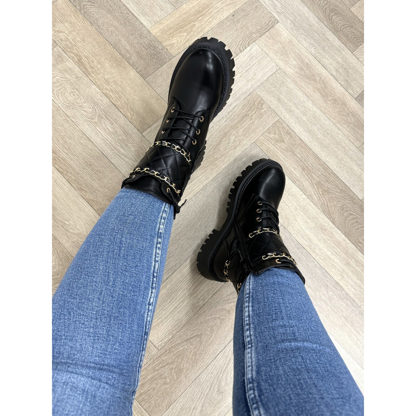 Boots Hailey leder with gold H21-71