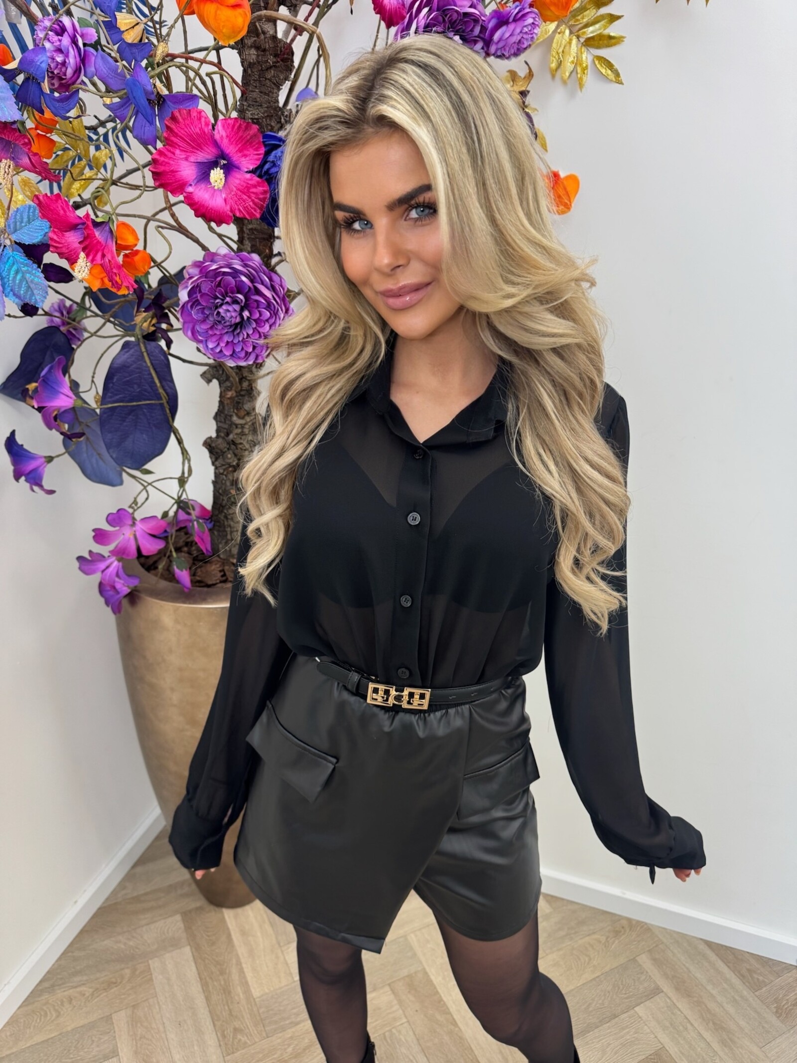 Jumpsuit Silly leder Black