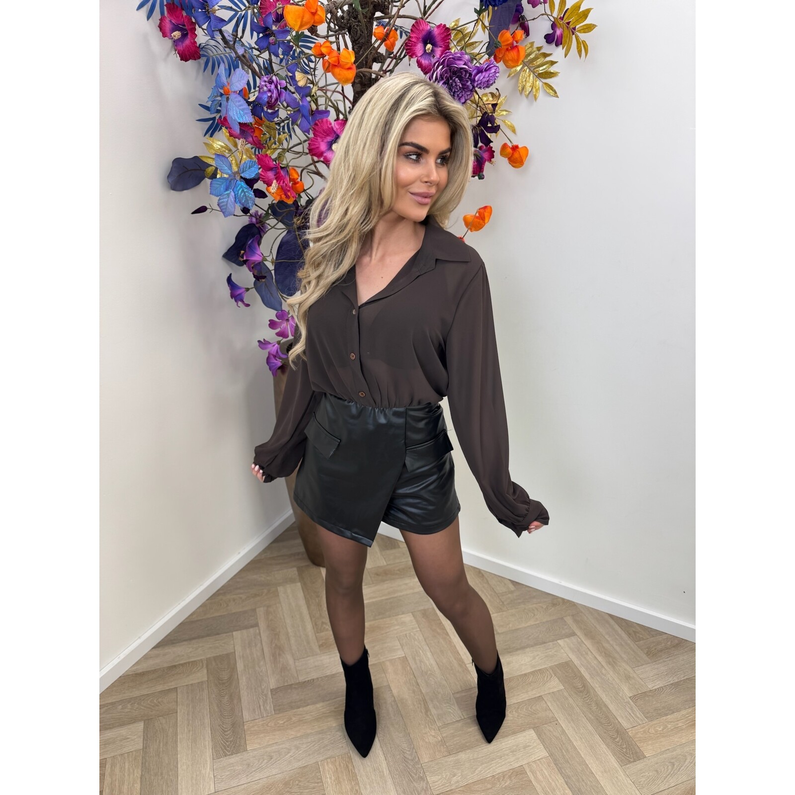 Jumpsuit Silly leder Choco