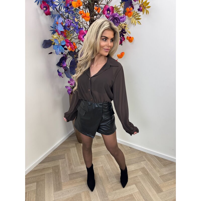 Jumpsuit Silly leder Choco