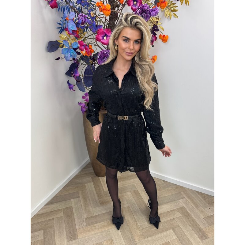 Blouse Dress pailletten GM-8255 Black