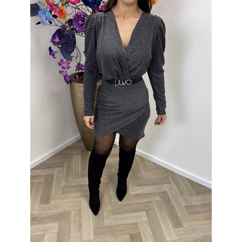 Dress Alida glitter Zilver