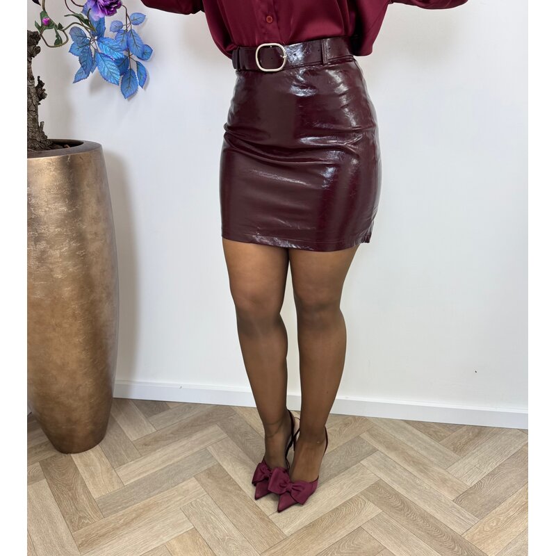Skirt Lak with belt MC7978 Wine