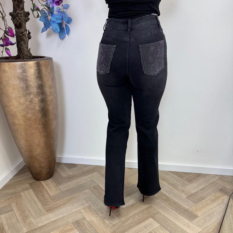 Jeans Full Diamonds marivy MG-881 Dark Grey