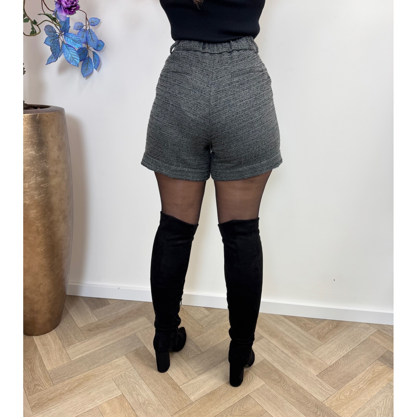 Lurex tweed short PC115 Grey