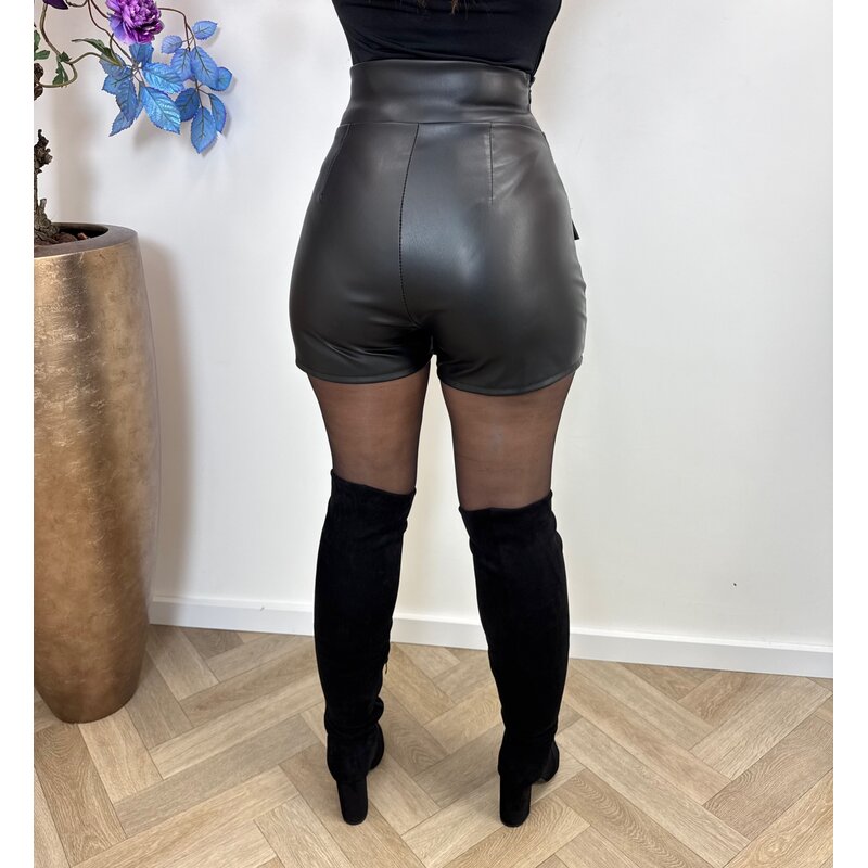Skort leder style Black