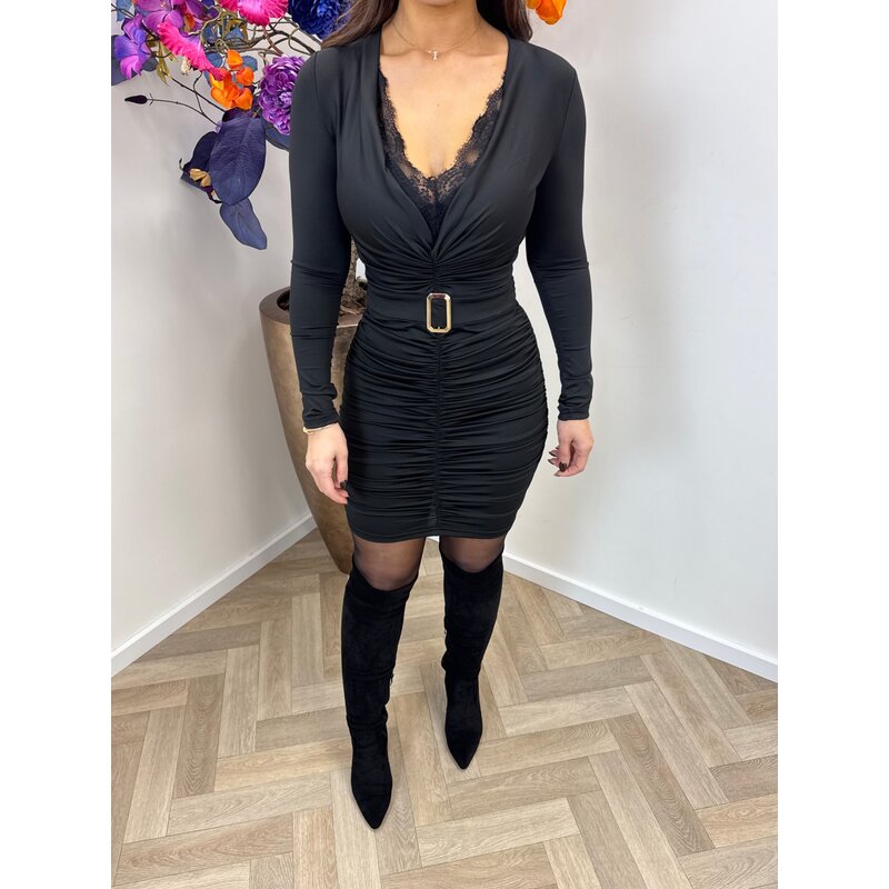 Travel Dress lace Gold M7501 Black