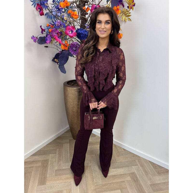 Blouse Lace ruffle VMCK1018 Voilet