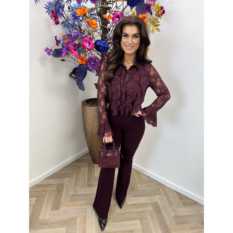 Blouse Lace ruffle VMCK1018 Voilet