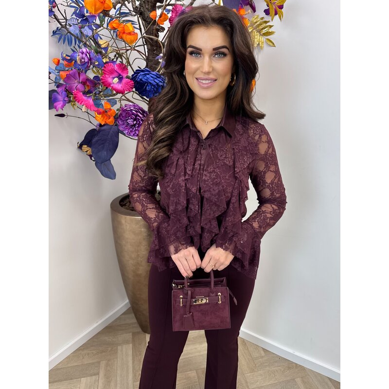 Blouse Lace ruffle VMCK1018 Voilet