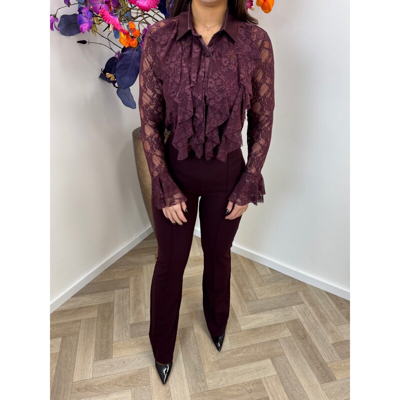 Blouse Lace ruffle VMCK1018 Voilet